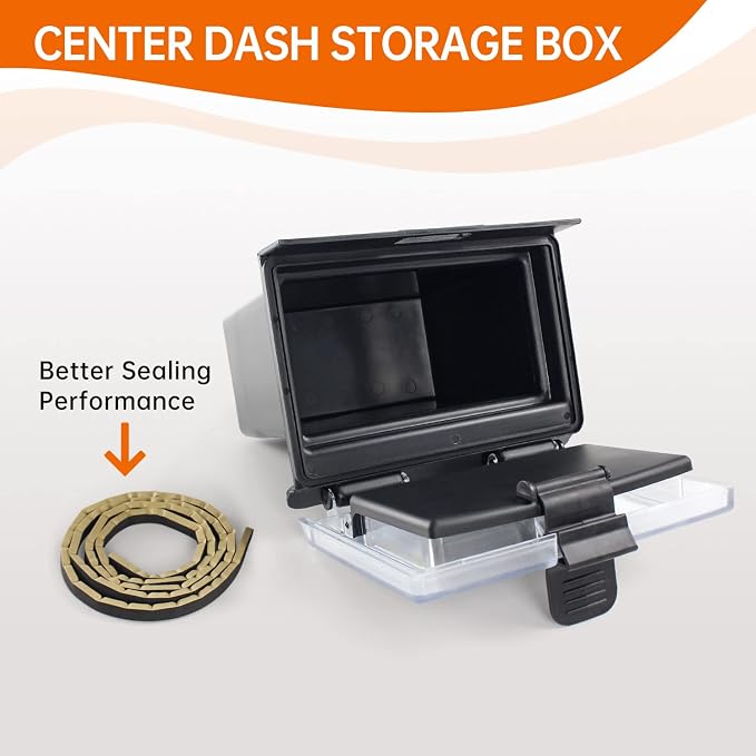 RZR Center Console Dash Storage Box with Seal Compatible with Polaris RZR XP 4 1000 S 900 2014-2018 Accessories ABS Center Console Compartment Storage Dry Box Organizer Tray
