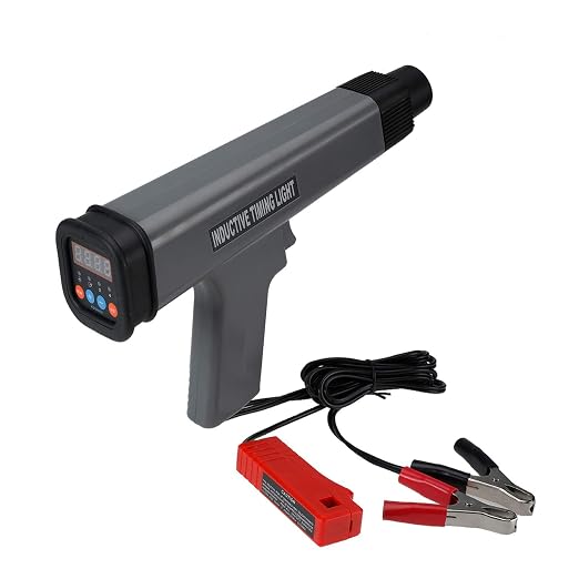 Inductive Engine Timing Light, Digital Ignition 12V Light Gun Spark Checker with Advance Probe, Xenon Inductive with RPM Readout for Gasoline Car Motorcycle Marine