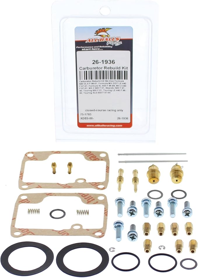 All Balls Carburetor Rebuild Kit for Ski-Doo Formula 500 DLX F 1999-2001, Formula MX Z/GT LE 440 F 1997 1998 1999 2000 2001, Formula SL 503 F 1995 1996 1997 1998 1999, MX Z 440 F 1997-2001