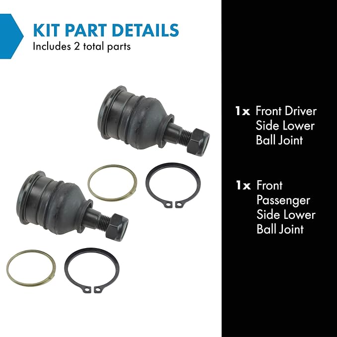 TRQ Front Lower Driver and Passenger Side Ball Joint Set Compatible with 2000-05 Toyota Echo 2004-06 Scion xA 2004-06 xB 2007-08 Toyota Yaris