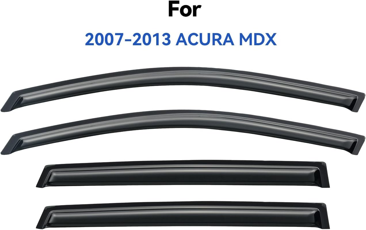 Window Visors Rain Guards Shield for 2007-2013 Acura MDX, Out-Channel Window Vent Wind Deflectors Visors Shades for 07 08 09 10 11 12 13 Acura MDX