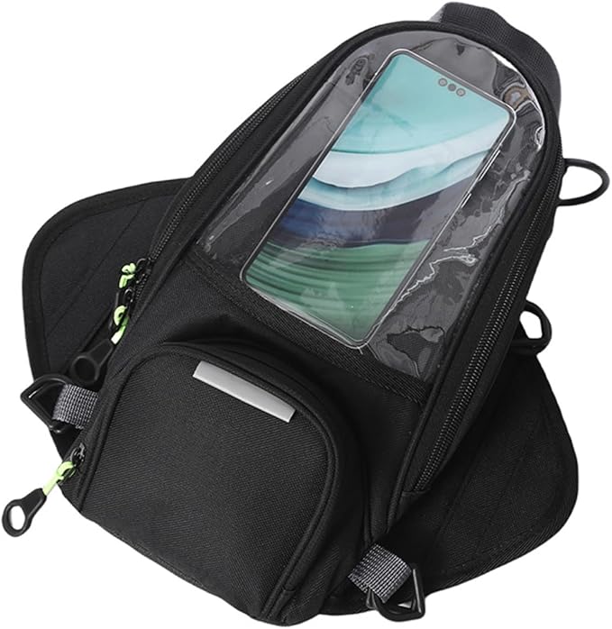 Rulbelok Nylon Motorcycle Tanks Bag with Touch Control Phone Pocket and Multiple Storage Compartments for Riders Motorcycle Tanks Bag Magnetic Waterproof