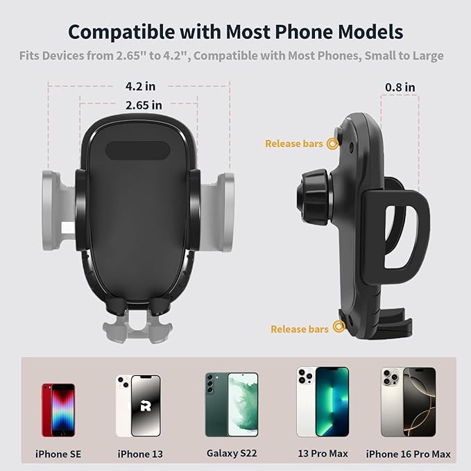 Linskip Dashboard Universal Phone Mount & Smart Phone Holder for 2021-2026 Ford Bronco Raptor & Bronco Accessories 2/4 Door, Rotates Vertical and Horizontal, One-Hand Operation, Interior Accessories