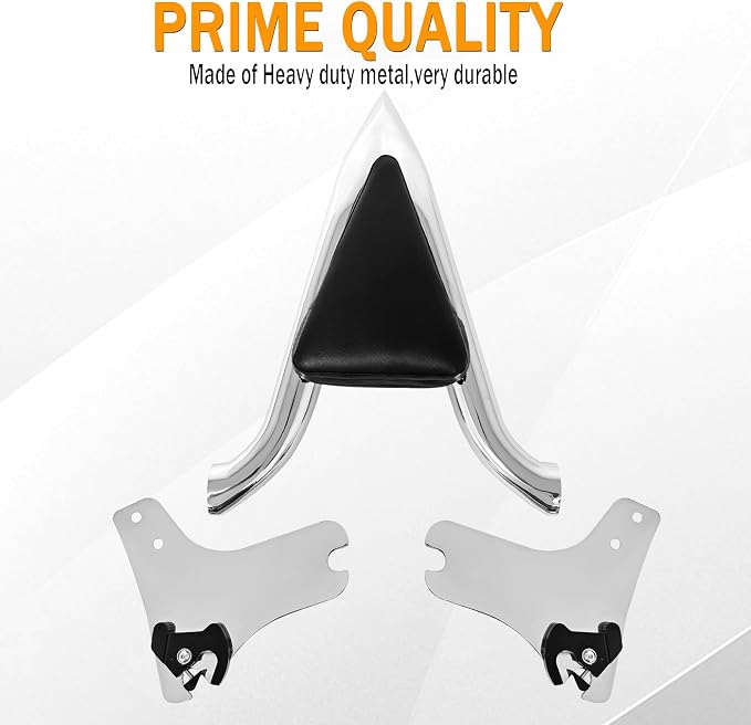 Detachable 1.5" Sissy Bar Passenger Backrest Rear Pad for Harley Davidson Touring 97-08 Road King Electra Glide Street Glide Back Rest FLHR FLHX FLHT FLTR [20 Inches]