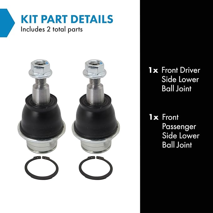 TRQ Front Lower Ball Joint Set Driver and Passenger Side 2 Pieces Compatible with 2019-2022 Ford Ranger