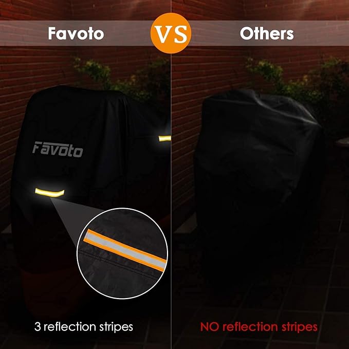 Favoto Motorcycle Cover 96.5 inch Length Outdoor Protection + Favoto Bike Chain Lock 5 Digit Combination Anti-Theft Bicycle Lock