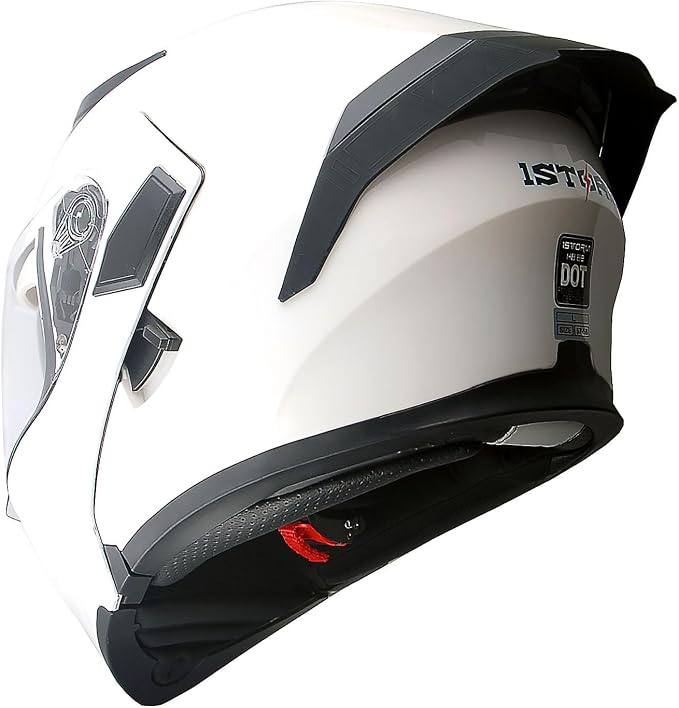 1Storm Motorcycle Modular Full Face Helmet Flip up Dual Visor Sun Shield: HB89 Glossy White