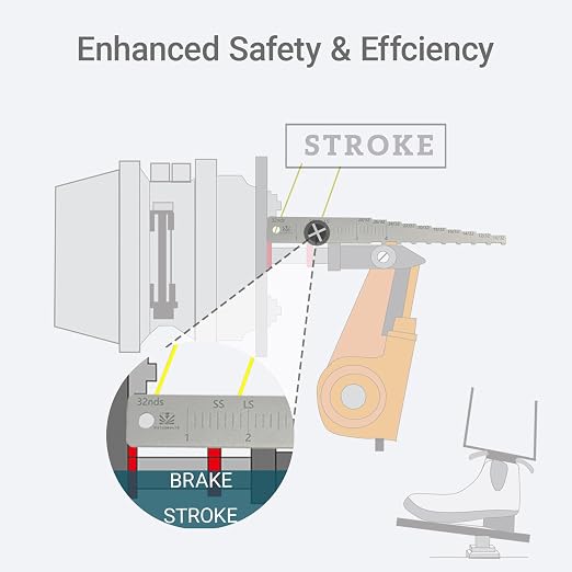 The 8" Brake Pad Measuring Tool,Brake Drum Wear Detection Gauge with Brake Stroke Measurement