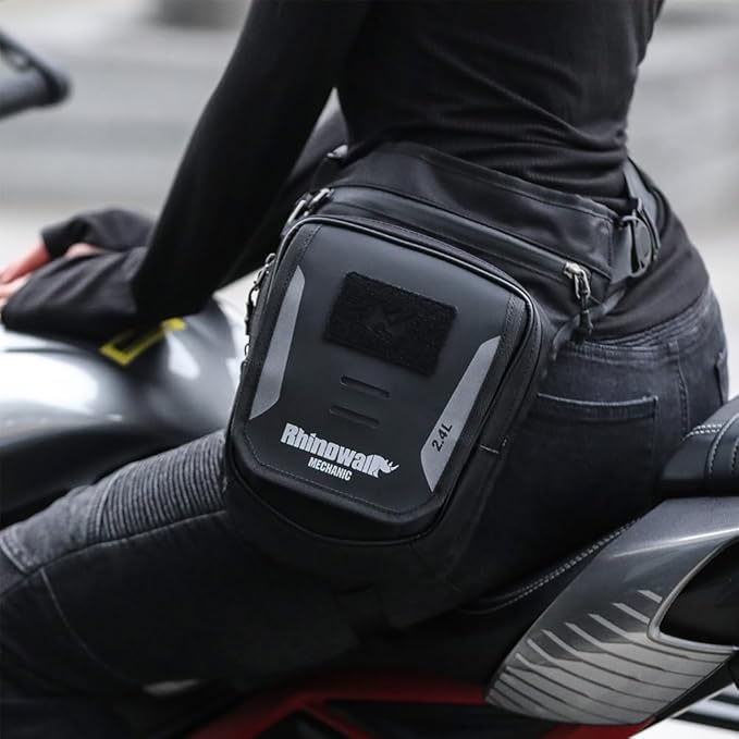 Rhinowalk Motorcycle Fuel Tank Bag,Motorbike Tank Bag with Mobile Phone Pocket, Thigh bag,Leg Waist Chest Pouch,2.4L Backpack Motor Cycle Accessories