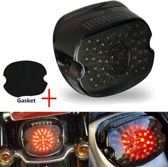MZS Motorcycle Cover + Tail Light Compatible with Sportster Softail Dyna Road King Electra Glide Street Bob Fatboy