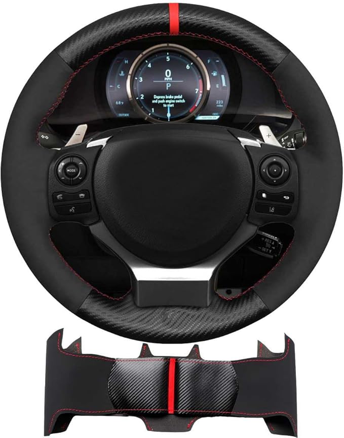 Car Steering Wheel Cover for 2015 Lexus IS250 F Sport is350 2008 Lexus is 350 F SPOR Base Model GS F 2016 is 200t 2014 Base Model RC CT 200h 2017 NX 2021 Black Hand-Stitched Steering Wrap