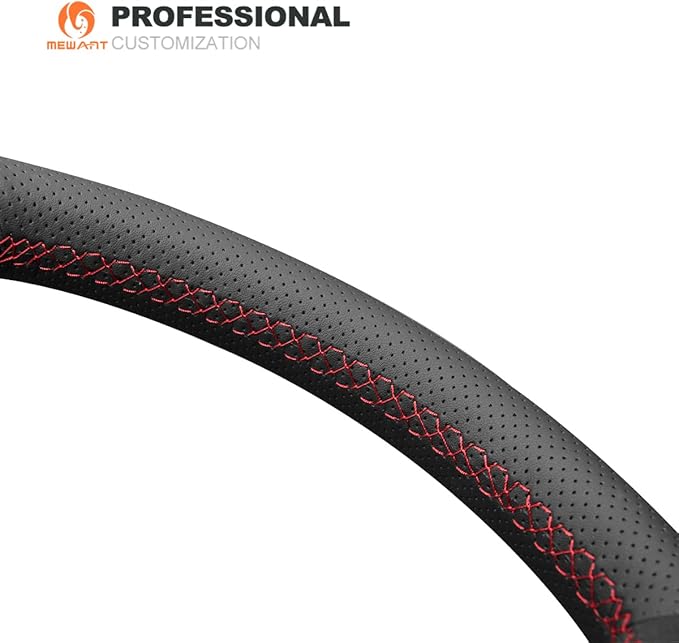 MEWANT Hand Sewing Breathable Car Steering Wheel Cover for Subaru WRX 2015-2021 / WRX STI 2015-2021 Steering Wheels Accessories for Subaru WRX (STI)