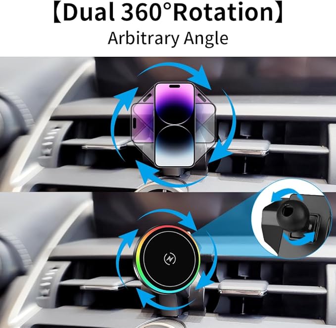 Car Magnetic Phone Mount for Lexus NX 2015 2016 2017 2018 2019 2020 2021 NX300h NX300 NX200t Auto Interior Accessories Best Cellphone Holder Fast 15W Wireless Charger Cell Phones Charging Screen Stand