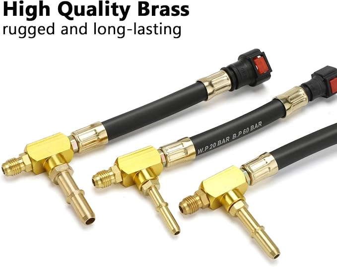 BETOOLL Fuel Pressure Test Kit 0-100PSI with 9.49,7.89,6.30 Fuel Line Fittings