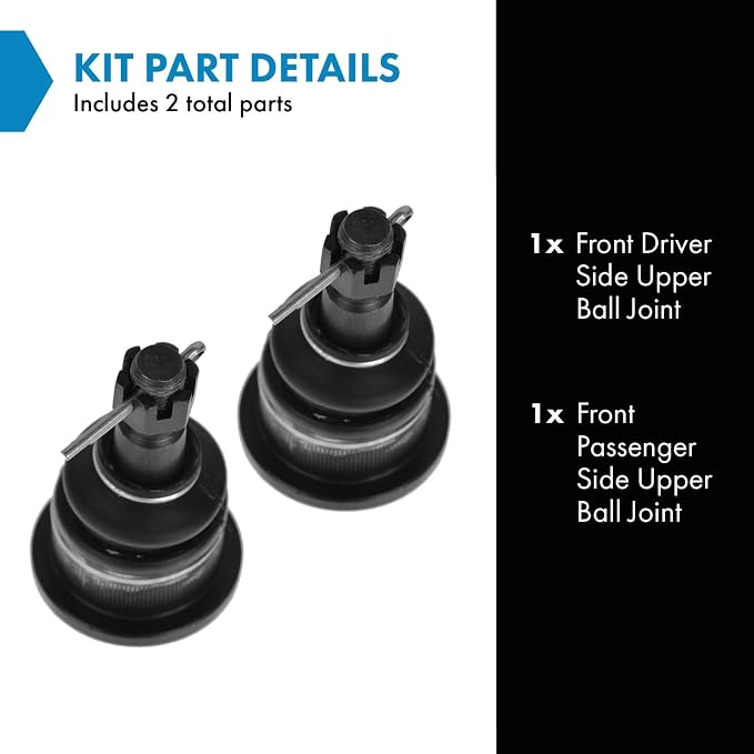 TRQ Front Upper Ball Joint Set Compatible with 1994-1999 Dodge Ram 1500, 2500, 3500