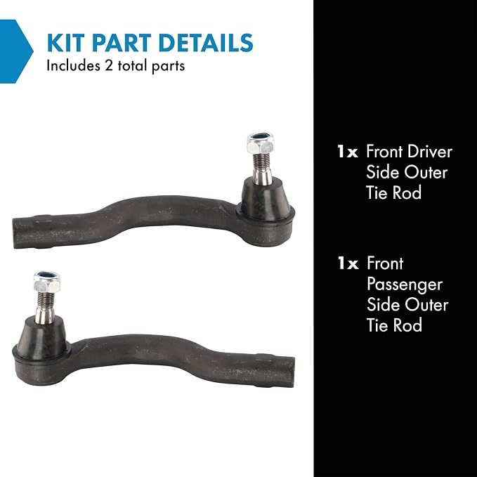 TRQ Outer Driver and Passenger Side Tie Rod Set 2 Piece Compatible with 04 Nissan Pathfinder Armada, 04-13 Infiniti QX56, 14-22 Infiniti QX80, 05-15 17-22 Nissan Armada, 04-15 Titan