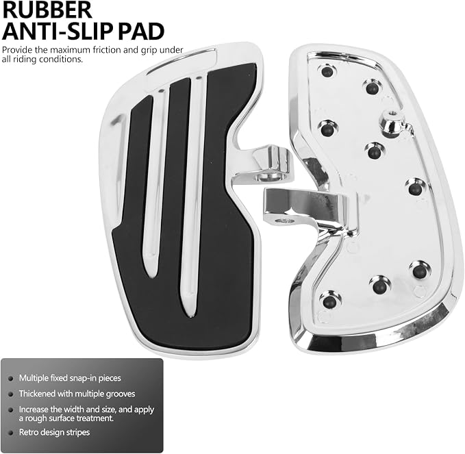 Motorcycle Driver Floorboards Foot Pegs Compatible with Indian Scout Sixty Bobber Replacement Part 2015-2024 Chrome