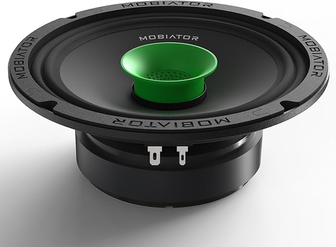 MB-M65T 6.5" 2-Way Pro Audio Midrange Coaxial Speakers, 360W Max, 4-Ohm, 1.5" Voice Coil, with Built-in Bullet Tweeters, Easy to Install in Cars/Trucks/Doors (Pair)
