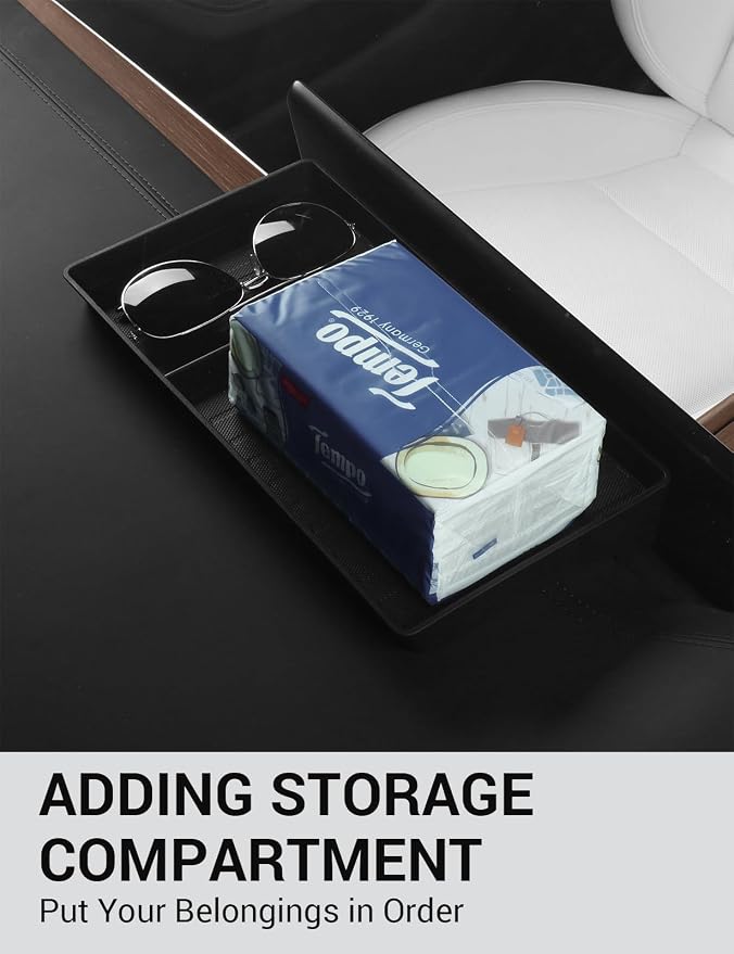 BASENOR Tesla Model S Model X Center Console Organizer and Model X Windshield Sunshade