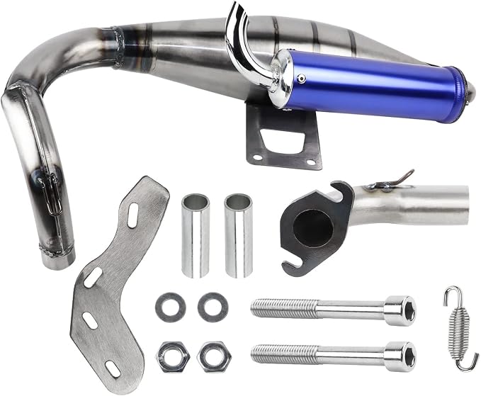 FLYPIG Exhaust W/Expansion Chamber For Honda DIO50 AF18 AF24 AF27 AF28 AF30 Dio Exhaust System Muffler Pipe Elite Sym 50 (Dio SA50 SR50 SK50 SYM DD50 Arnada 50 Dio 50 DD50 Jolie 50)