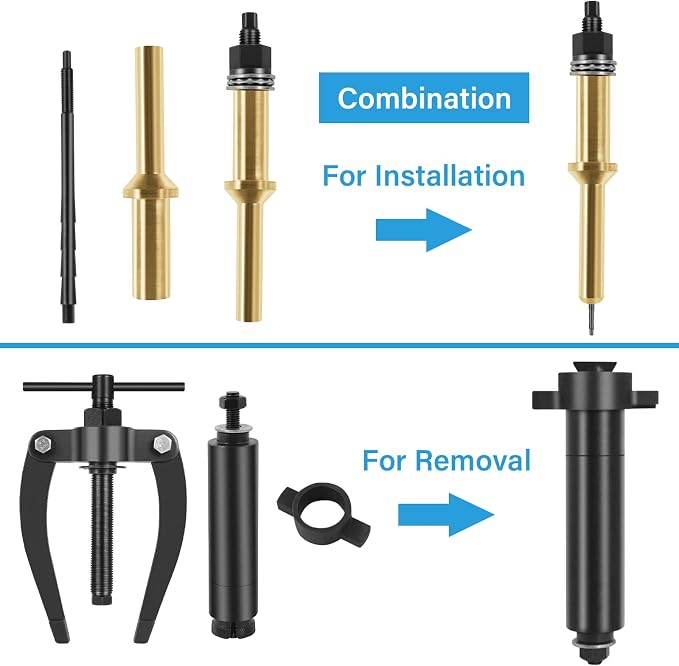 Injector Sleeve Nozzle Cup Tube Remover and Installer Tool Kit Compatible with Volvo Truck D11 D13 D16 Mack MP7 MP8 MP10 Engines Alternative to OEM 9986174 88800387 88800196