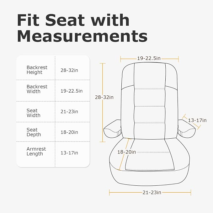 Dulepax RV Seat Covers for Captains Chairs, 2 Pack Motorhome Seat Protectors with Armrest Covers, Breathable PU Leather Seat Chair Cover for Class A Camper Van Trailer