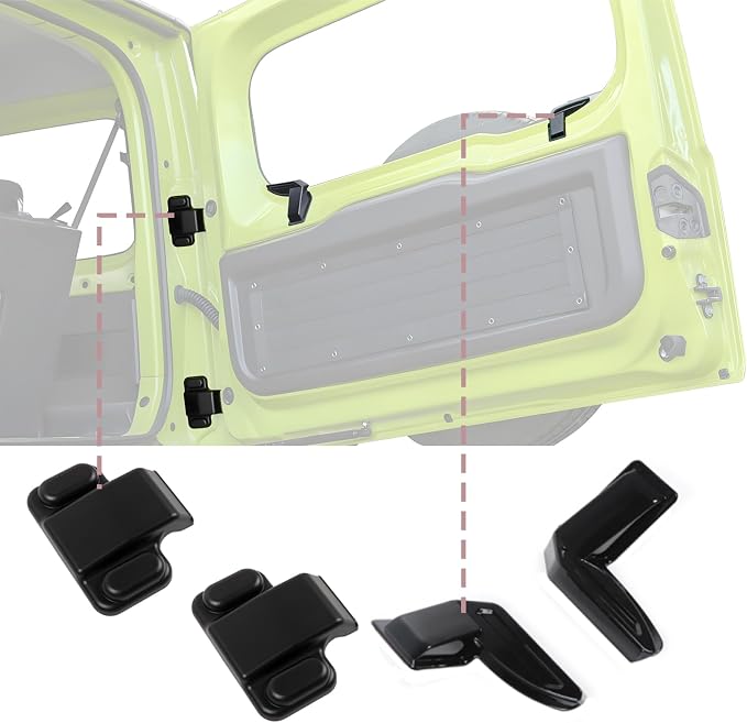 YOCTM 4-Pack Tailgate Screw Protection Trim + Rear Windshield Heating Wire Protective Cover Compatible with Suzuki Jimny 2019 2020 2021 2022 2023 2024 2025 JB64 JB74W Black 3 Door 5 Door Accessories