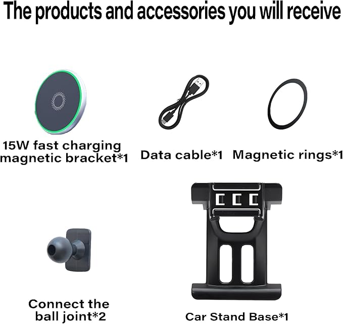 Car Phone Holder for Ford Escape 2020 2021 2022 2023 2024 Accessories 15W Fast Wireless Charger Adjustable Air Vent Cell Phone Mount Hands-Free 360 Degree Rotation