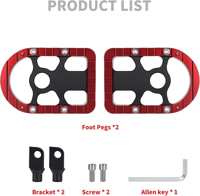 Motorcycle Floorboards Passenger Footboards Wide Foot Pegs Board Pedal Compatible with Touring Electra Road Street Glide Softail Road King Red Edge