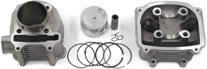 Complete GY6 Cylinder Head Rebuild Kits with valves, Trkimal 57.4mm 150cc Big Bore Upgrade Kits for 4 stroke 157QMJ Engines Chinese scooter moped parts, GY6 Engine parts Sunl Roketa Peace