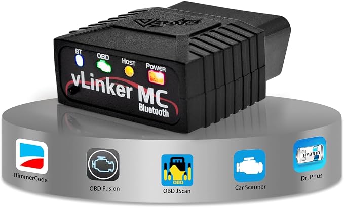 Vgate vLinker MC Bluetooth 3.0 OBD2 Scanner Code Reader Diagnostic Scan Tool for Android & Windows, Black