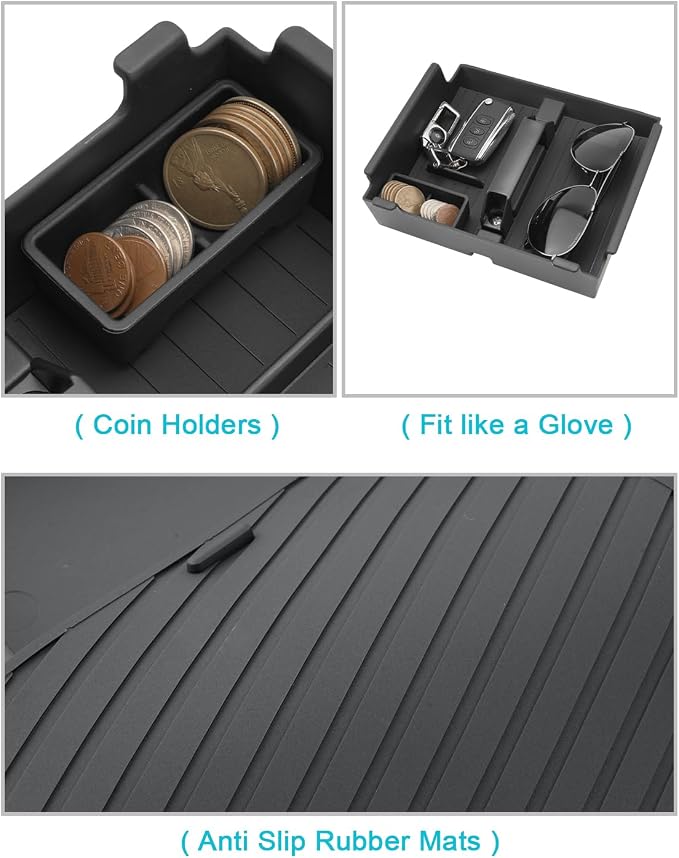 CDEFG 3PCS for 2025 2026 Toyota 4Runner Center Console Organizer Front Row Passenger Side Dash Organizer Storage Box for 2026 Toyota 4Runner Accessories 2025 Center ConsoleTray w/Coin Holder