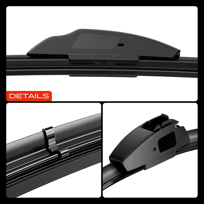 A-Premium 26"+17"+14" Windshield Wiper Blades Compatible with Mazda 3 2019-2024, Hatchback - Front Rear Wipers Blade Set, Hook/RL3 Arm Connector, with Wear Indicator & Towel (Pack of 3)