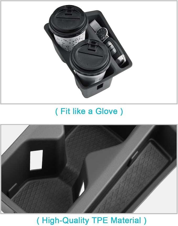 CDEFG 2Pcs for 2025 2026 Volkswagen Tiguan Center Console Organizers, for 2025 2026 VW Tiguan Accessories Middle Console Organizer Tray Armrest Storage Box Cup Holder