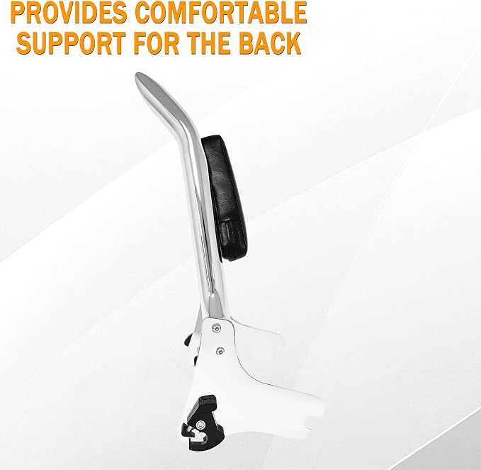 Detachable 1.5" Sissy Bar Passenger Backrest Rear Pad for Harley Davidson Touring 97-08 Road King Electra Glide Street Glide Back Rest FLHR FLHX FLHT FLTR [20 Inches]