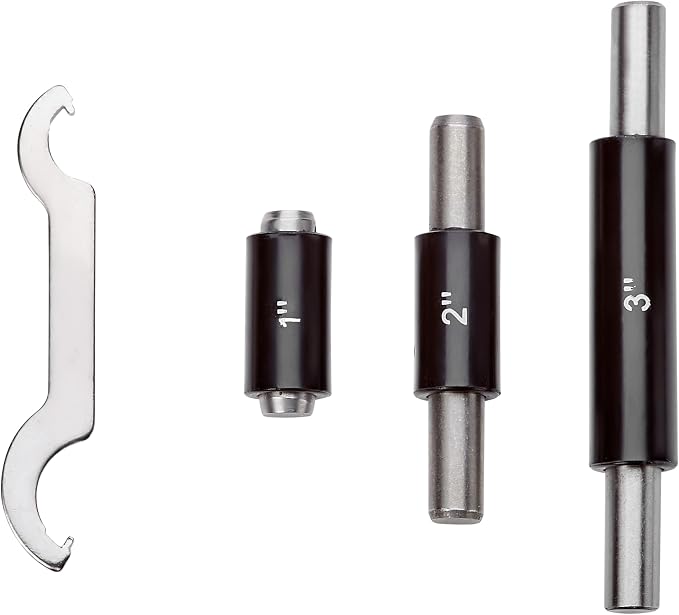 Premium Outside Micrometer Set 0-4" / 0.0001" (0-1"/1-2"/2-3"/3-4") Precision Machinist Tools w/Carbide Tips, Standards, Ratchet Stop, Blue
