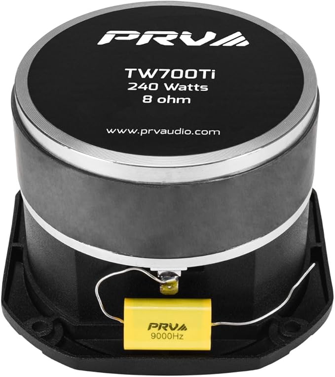 PRV AUDIO TW700Ti Black 4 Inch Titanium Bullet Tweeter TW700Ti 240 Watts, 8 Ohm Super Tweeter, Built-in Capacitor Pro Audio High Frequency Driver (Single)