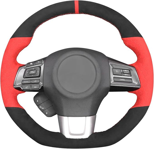 MEWANT Hand Sewing Breathable Car Steering Wheel Cover for Subaru WRX 2015-2021 / WRX STI 2015-2021 Steering Wheels Accessories for Subaru WRX (STI)