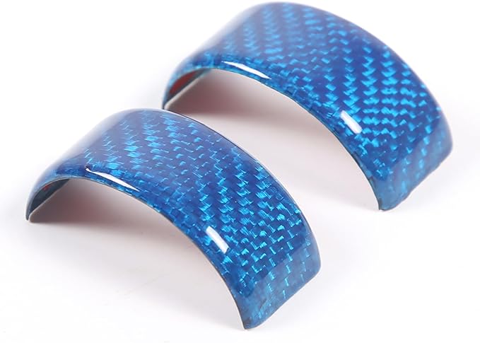 Daeiclru Real Carbon Fiber Steering Wheel Circle Cover Sticker Compatible with Chevrolet Corvette C8 Stingray 2020-2025, Steering Wheel Top Center Guide Decorative Accessories (Blue)