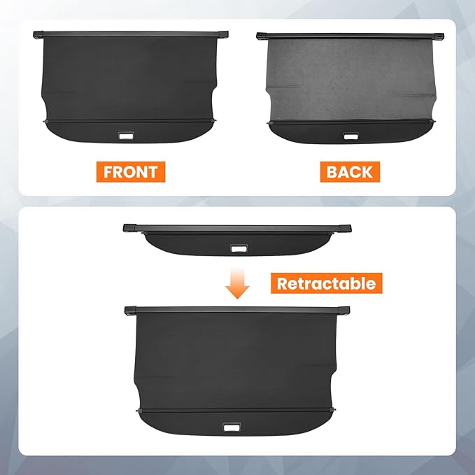 Powerty Retractable Cargo Cover for 2020-2025 Hyundai Palisade, Carbon Fiber Texture Trunk Cover Privacy Screen Rear Security Shade for Palisade Accessories