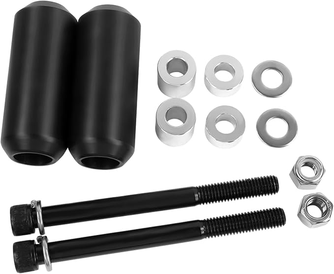 4" Motorcycle Frame Sliders Falling Crash Protector Upper Shock Mount Guards Falling Side Protector No Cut Kits Fit for Dyna 1998-2005 (Smooth Style)