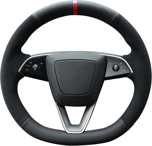 MEWANT DIY Stitching Steering Wheel Cover Wrap for Tesla Model 3 Highland 2023-2025/Model Y 2025 Highland for Tesla Model 3/Model Y Accessories