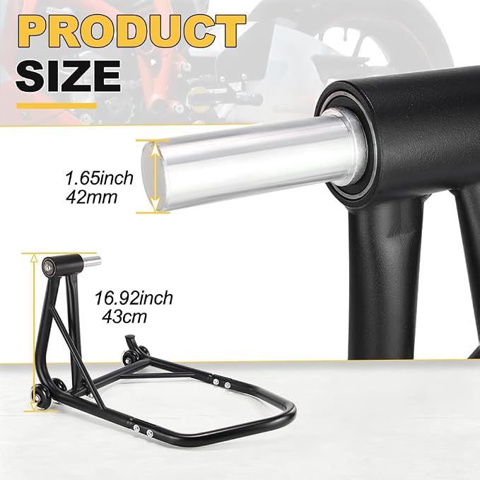 Single Side Swingarm Lift Stand with 42.4mm Pin | Fit for Brutale Series, F3 F4 Rivale Turismo Veloce, Universal Motorcycle Stand, Steel Frame with PTU Wheels
