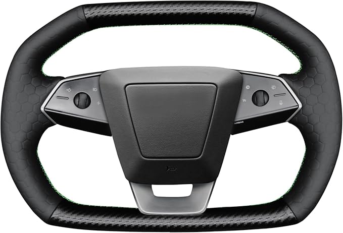 MEWANT Steering Wheel Cover for Tesla Cybertruck 2023-2025 Hand-Stitched Steering Wheel Wrap Tesla Cybertruck Accessories