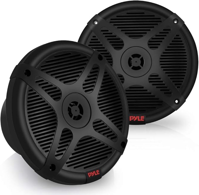 Pyle 6.5 Inch Marine Speakers - Coaxial 2-Way Waterproof Component Speaker Pair | Audio Stereo Sound System with Wireless RF Streaming Support | 6.5" In., 600 Watt - Pyle PLMRF65SB
