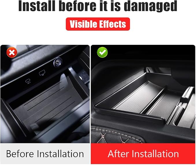 Lower Center Storage Box for 2020-2024 Land Rover Defender 90 110 130 Console Storage Box Interior Organizer Organizer Tray Protective Mat Decorative Tuning Supplies Accessories