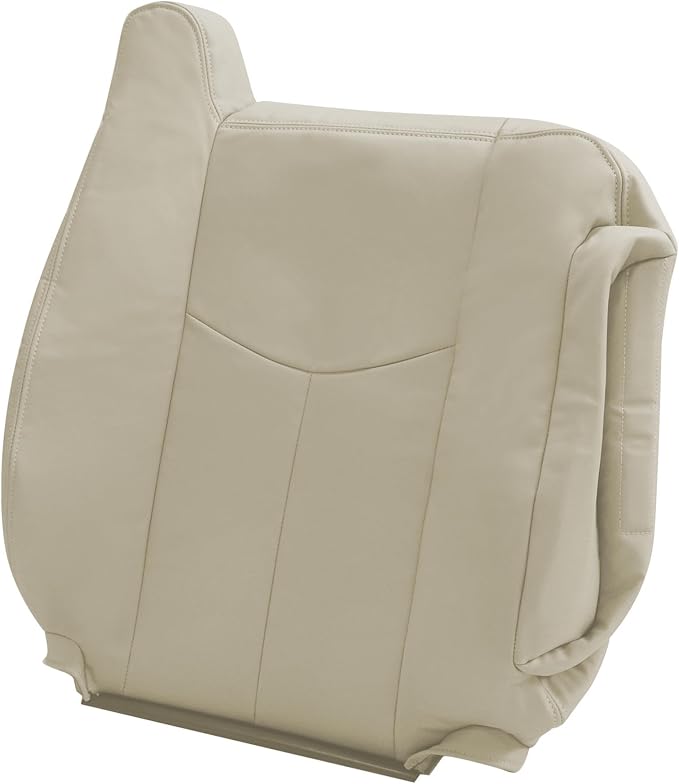 Driver and Passenger Side Bottom and Top Lean Back Leather Seat Covers Light Neutral Tan #522 or 52i Compatible with Chevy Avalanche Tahoe Suburban GMC Yukon XL 2003 2004 2005 2006