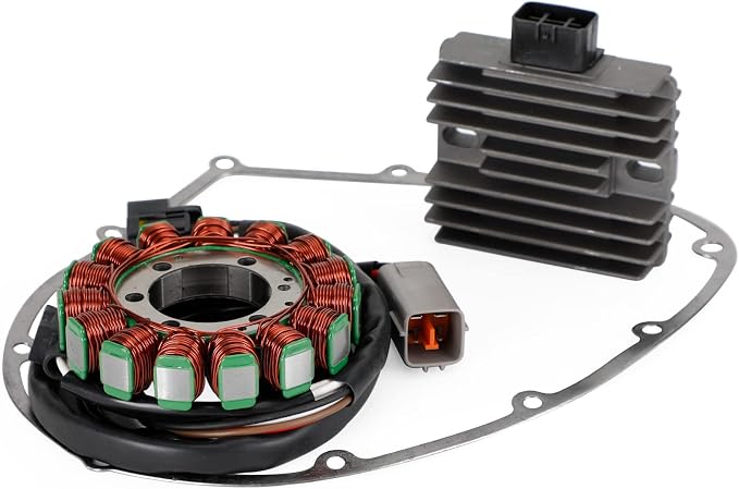 Magneto Coil Stator + Voltage Regulator + Gasket Assy Fit for Kawasaki VN900 Classic 2006-2013,Vulcan 900 Classic/Classic LT 2006-2023,Custom 2007-2008,Vulcan 900 Custom 2007-2023