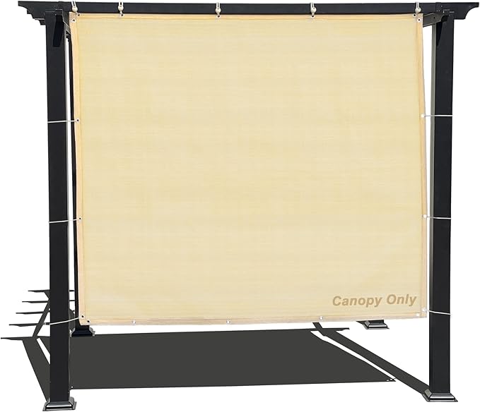 Sun Shade Privacy Panel with Grommets on 4 Sides for Patio, Awning, Window Cover, Pergola or Gazebo (Banha Beige, 10' x 10')