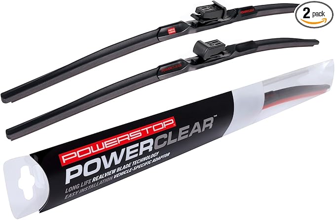 POWERSTOP PowerClear – PCK-2820-3 - Front 28" + 20" Windshield Wiper Blade Set, Top Lock For Ford Transit-150/250/350/350 HD [Model Specific]